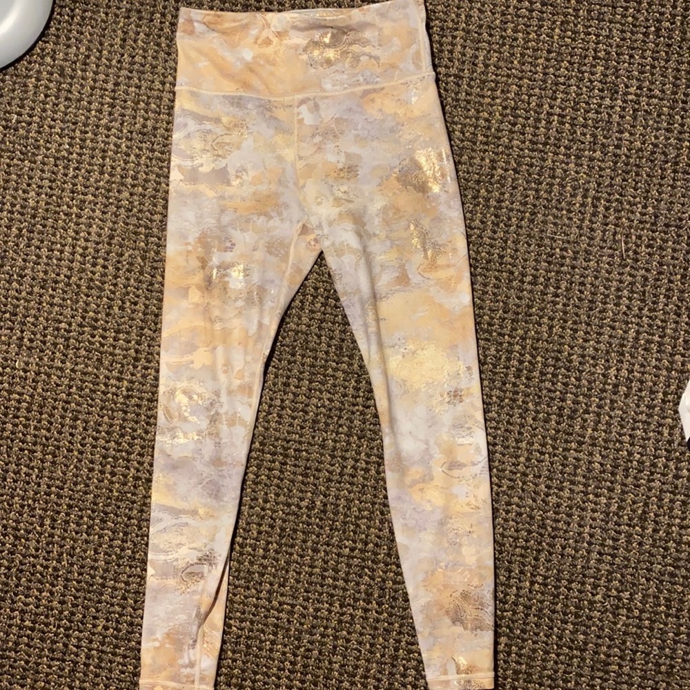 Athleta Elation Gilded Tight- Gold Snakeskin
